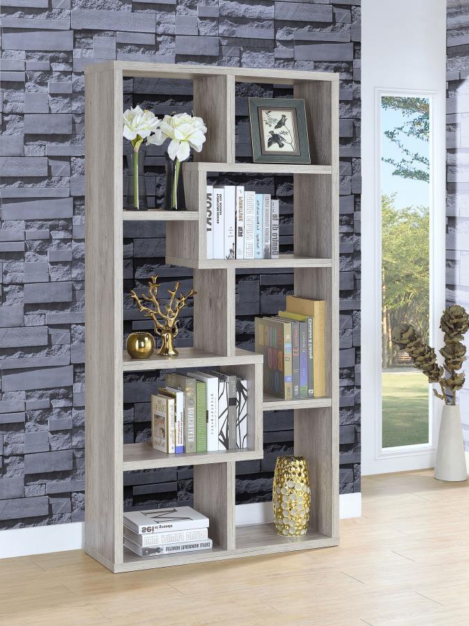 Theo 71-inch 6-shelf Bookshelf Grey Driftwood | Grey | Grey Driftwood | 801137