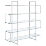 Elmer 63-inch 5-shelf Bookshelf Clear and Chrome | Clear | 801304