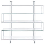 Elmer 63-inch 5-shelf Bookshelf Clear and Chrome | Clear | 801304