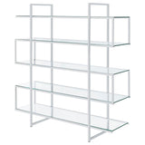 Elmer 63-inch 5-shelf Bookshelf Clear and Chrome | Clear | 801304