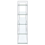 Elmer 63-inch 5-shelf Bookshelf Clear and Chrome | Clear | 801304