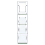 Elmer 63-inch 5-shelf Bookshelf Clear and Chrome | Clear | 801304