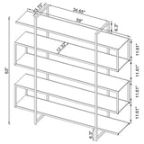 Elmer 63-inch 5-shelf Bookshelf Clear and Chrome | Clear | 801304