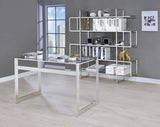 Elmer 63-inch 5-shelf Bookshelf Clear and Chrome | Clear | 801304