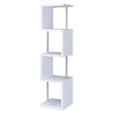 Baxter 67-inch 4-shelf Bookshelf White and Chrome | White | 801418
