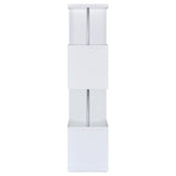 Baxter 67-inch 4-shelf Bookshelf White and Chrome | White | 801418