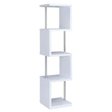 Baxter 67-inch 4-shelf Bookshelf White and Chrome | White | 801418