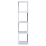 Baxter 67-inch 4-shelf Bookshelf White and Chrome | White | 801418