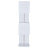 Baxter 67-inch 4-shelf Bookshelf White and Chrome | White | 801418