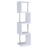 Baxter 67-inch 4-shelf Bookshelf White and Chrome | White | 801418