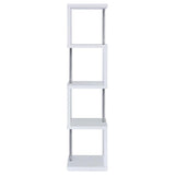 Baxter 67-inch 4-shelf Bookshelf White and Chrome | White | 801418