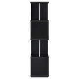Baxter 67-inch 4-shelf Bookshelf Black and Chrome | Black | 801419