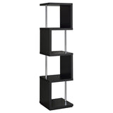 Baxter 67-inch 4-shelf Bookshelf Black and Chrome | Black | 801419