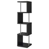 Baxter 67-inch 4-shelf Bookshelf Black and Chrome | Black | 801419