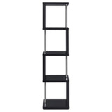 Baxter 67-inch 4-shelf Bookshelf Black and Chrome | Black | 801419