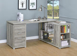Yvette 60-inch 3-drawer L-Shape Computer Desk Grey Driftwood | Full | Grey | Grey Driftwood | 801516