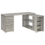 Yvette 60-inch 3-drawer L-Shape Computer Desk Grey Driftwood | Full | Grey | Grey Driftwood | 801516