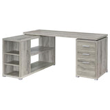 Yvette 60-inch 3-drawer L-Shape Computer Desk Grey Driftwood | Full | Grey | Grey Driftwood | 801516