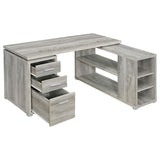 Yvette 60-inch 3-drawer L-Shape Computer Desk Grey Driftwood | Full | Grey | Grey Driftwood | 801516