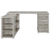 Yvette 60-inch 3-drawer L-Shape Computer Desk Grey Driftwood | Full | Grey | Grey Driftwood | 801516