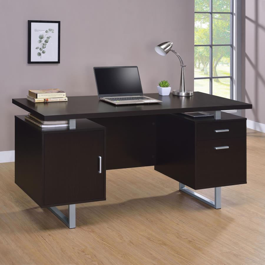 Lawtey 60-inch 2-drawer Office Computer Desk Cappuccino | Brown | Cappuccino | 801521