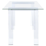 Amaturo 59-inch Glass Top Acrylic Writing Desk Clear | Clear | 801535