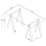 Amaturo 59-inch Glass Top Acrylic Writing Desk Clear | Clear | 801535