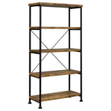 Analiese 63-inch 4-shelf Bookshelf Rustic Nutmeg | Brown | Rustic Nutmeg | 801542