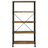 Analiese 63-inch 4-shelf Bookshelf Rustic Nutmeg | Brown | Rustic Nutmeg | 801542