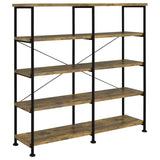 Analiese 63-inch 4-shelf Double Bookshelf Rustic Nutmeg | Brown | Rustic Nutmeg | 801543