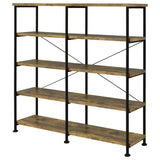 Analiese 63-inch 4-shelf Double Bookshelf Rustic Nutmeg | Brown | Rustic Nutmeg | 801543