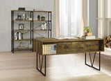 Analiese 63-inch 4-shelf Double Bookshelf Rustic Nutmeg | Brown | Rustic Nutmeg | 801543