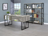 Analiese 63-inch 4-shelf Double Bookshelf Grey Driftwood | Grey | Grey Driftwood | 801544