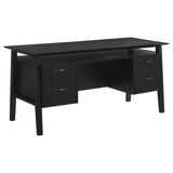 Goodson 64-inch 4-Drawer Double Pedestal Computer Desk Black