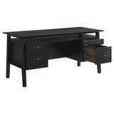 Goodson 64-inch 4-Drawer Double Pedestal Computer Desk Black | Black | 801586