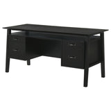 Goodson 64-inch 4-Drawer Double Pedestal Computer Desk Black | Black | 801586