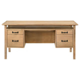 Goodson 64-inch 4-Drawer Double Pedestal Computer Desk Distressed Light Brown | Brown | Distressed Light Brown | 801587