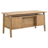 Goodson 64-inch 4-Drawer Double Pedestal Computer Desk Distressed Light Brown | Brown | Distressed Light Brown | 801587