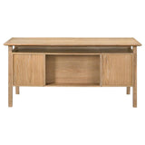 Goodson 64-inch 4-Drawer Double Pedestal Computer Desk Distressed Light Brown | Brown | Distressed Light Brown | 801587