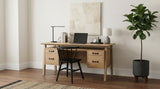 Goodson 64-inch 4-Drawer Double Pedestal Computer Desk Distressed Light Brown | Brown | Distressed Light Brown | 801587