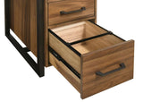 Berhalter 6-Drawer Double Pedestal File Computer Desk | Brown | Walnut / Black | 801596