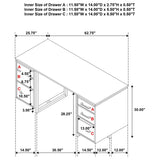 Berhalter 6-Drawer Double Pedestal File Computer Desk | Brown | Walnut / Black | 801596