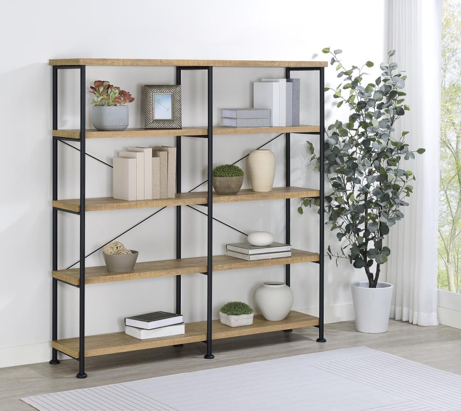 Analiese 63-inch 4-shelf Double Bookshelf Mango | Brown | Mango | 801853