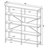 Analiese 63-inch 4-shelf Double Bookshelf Mango | Brown | Mango | 801853