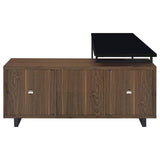Maddox 60-inch L-Shape Office Computer Desk Black and Walnut | Brown | Walnut | 801861