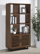 Maddox 71-inch 3-shelf Cabinet Bookcase Walnut | King | Brown | Walnut | 801863
