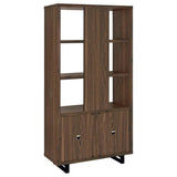 Maddox 71-inch 3-shelf Cabinet Bookcase Walnut | King | Brown | Walnut | 801863