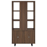Maddox 71-inch 3-shelf Cabinet Bookcase Walnut | King | Brown | Walnut | 801863
