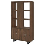Maddox 71-inch 3-shelf Cabinet Bookcase Walnut | King | Brown | Walnut | 801863