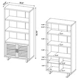 Maddox 71-inch 3-shelf Cabinet Bookcase Walnut | King | Brown | Walnut | 801863